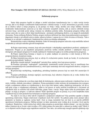 Pjotr Stompka – Definisanje progresa