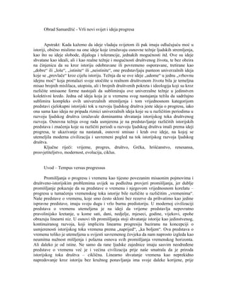 Obrad Samardžić – Vrli novi svijet i ideja progresa