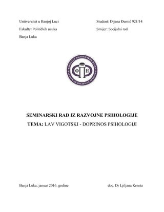 Lav Vigotski doprinos psihologiji