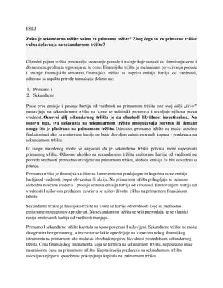 Primarna i sekundarna trzista