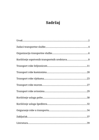 Organizacija transportne službe