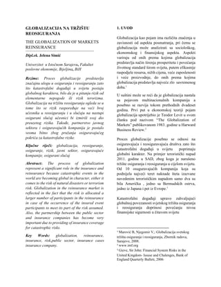 Globalizacija na trzistu reosiguranja