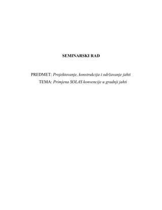 Primjena Solas konvencija u gradnji jahti