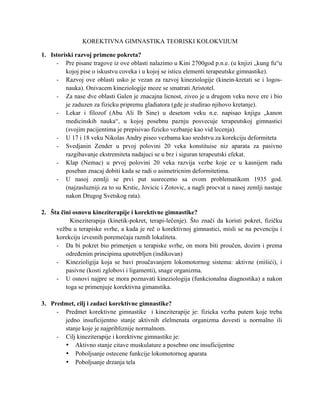 Korektivna gimnastika teoretski kolokvijum 1