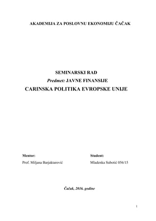 Carinska politika EU