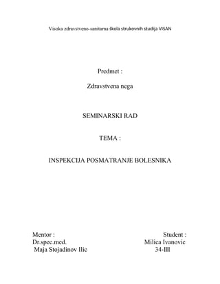 Inspekcije posmatranje bolesnika