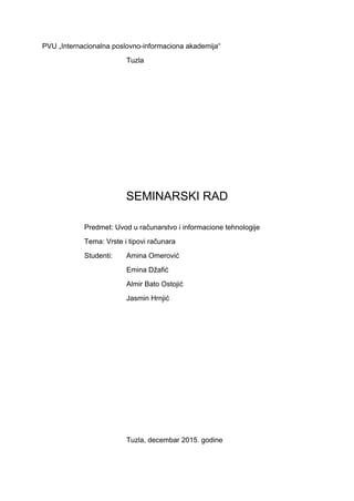 Vrsta i tipovi računara