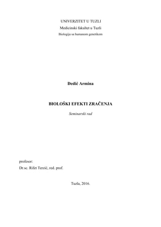 Biološki efekti zračenja