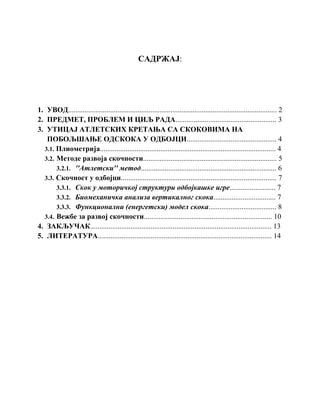 Uticaj atletskih kretanja sa skokovima na poboljsanje odskoka u odbojci
