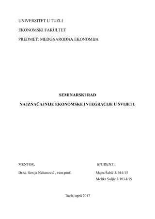 Medjunarodna ekonomija (kolokvijum)