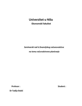 Računovodstveno planiranje