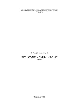 Poslovne komunikacije- skripta