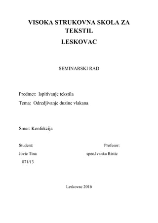 Odredjivanje duzine vlakana