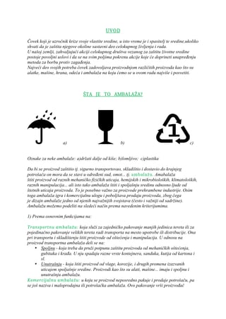 Uticaj proizvodnje ambalaze na životnu sredinu