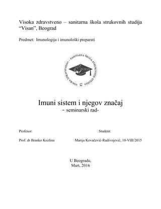 Imuni sistem i njegov značaj