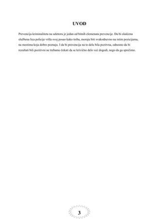 Mogućnost prevencije kriminaliteta na sektoru