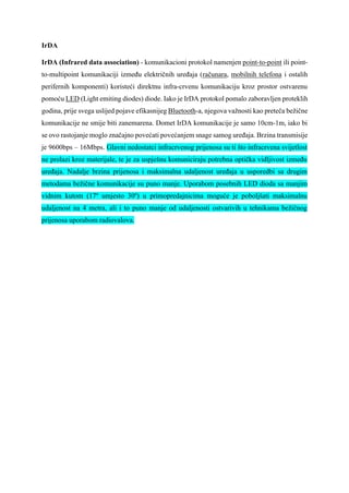 Objašnjenje IrDA (Infrared Data Association) protokola