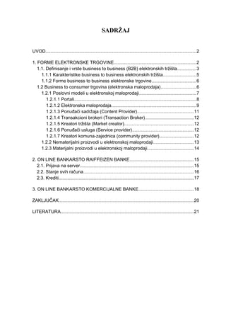 Forme elektronske trgovine i online bankarstvo u Srbiji