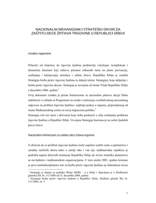 Analiza strategije borbe protiv trgovine ljudima