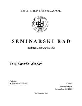 Simetrični algoritmi