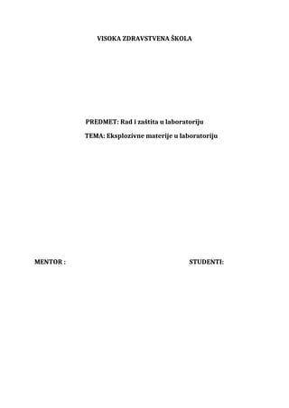 Eksplozivne materije u laboratoriju