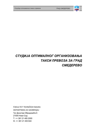 Studija taksi prevoza Smederevo