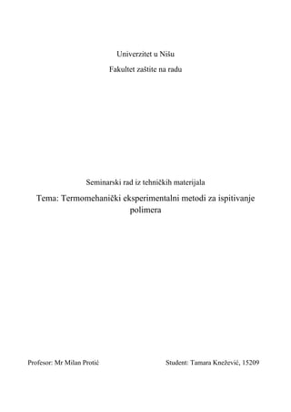 Termomehanicki metodi za ispitivanje polimera