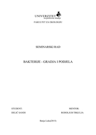 Bakterije gradja i podela