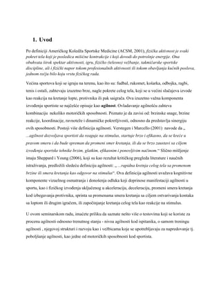 Testovi za procenu, trening razvoja i primeri vežbi za poboljšanje agilnosti