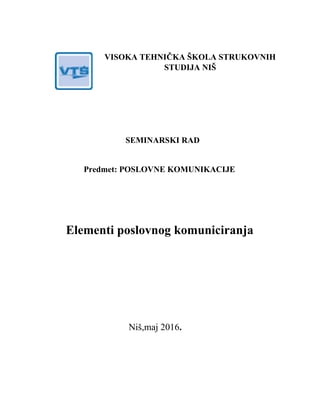 Elementi poslovnog komuniciranja