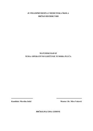 Operativno lecenje tumora pluca