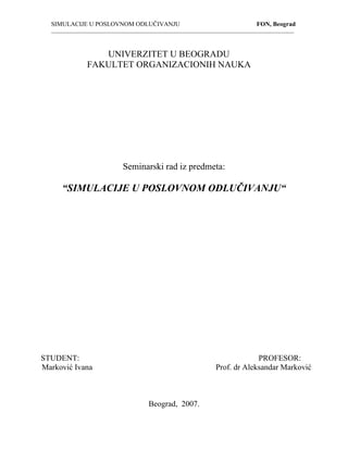 Simulacije u poslovnom odlučivanju