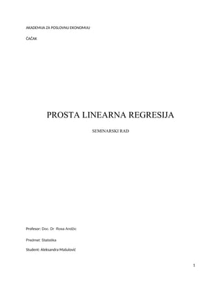 Prosta linearna regresija