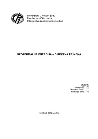 Geotermalna energija