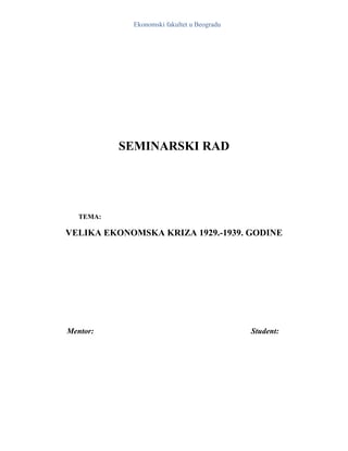 Ekonomska kriza 1929-1939