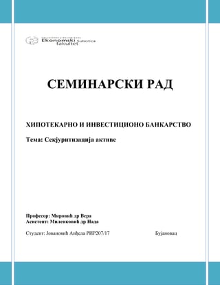 BANKARSTVO I, II i V poglavlje