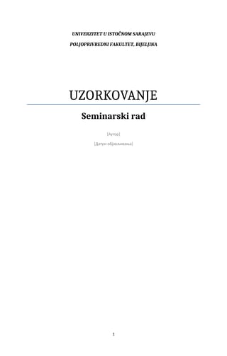 Uzorkovanje u statistici