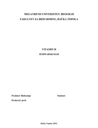 Vitamin d: seminarski rad