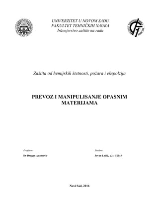 Prevoz i manipulisanje opasnim materijama