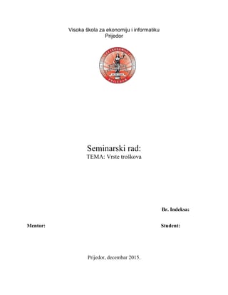 Vrste troškova