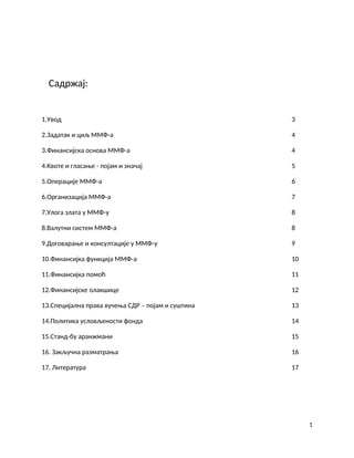 FUNKCIJA I ULOGA MMF-a