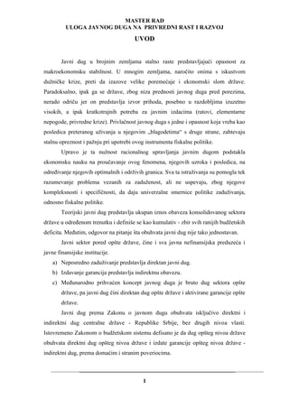 Uloga javnog duga na privredni rast i razvoj