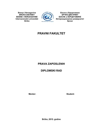 Prava zaposlenih: diplomski rad