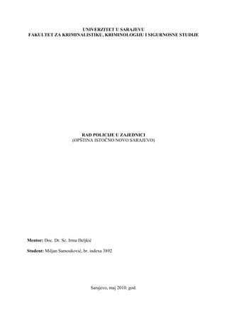 Rad policije u zajednici