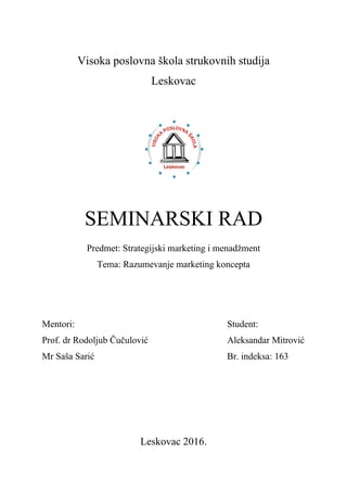 Razumevanje marketing koncepta