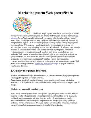 Marketing putem Web pretraživača