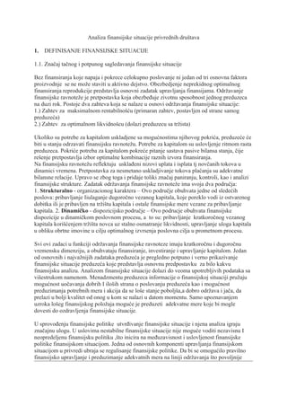 Analiza finansijske situacije privrednih društava