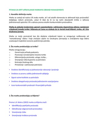 Upravljanje markama – skripta