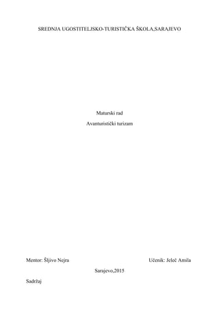 Avanturisticki turizam