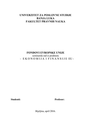 Fondovi Evropske Unije